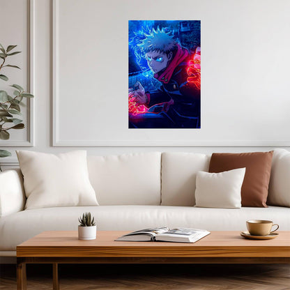 Jujutsu Kaisen Yuji Itadori Black Flash | Anime Poster | Action Shonen Art - Anime Poster