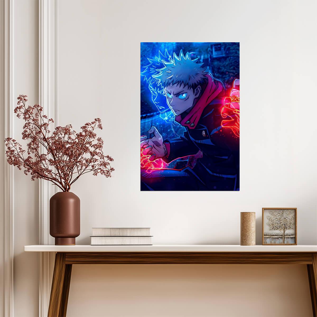Jujutsu Kaisen Yuji Itadori Black Flash | Anime Poster | Action Shonen Art - Anime Poster