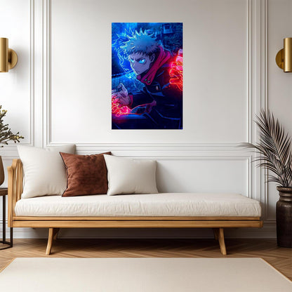 Jujutsu Kaisen Yuji Itadori Black Flash | Anime Poster | Action Shonen Art - Anime Poster