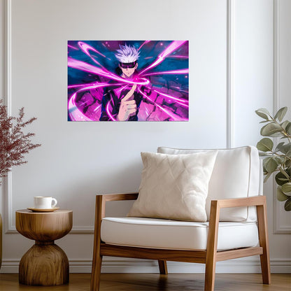 Jujutsu Kaisen Satoru Gojo Purple Power | Anime Poster | Hollow Purple Attack Art - Anime Poster