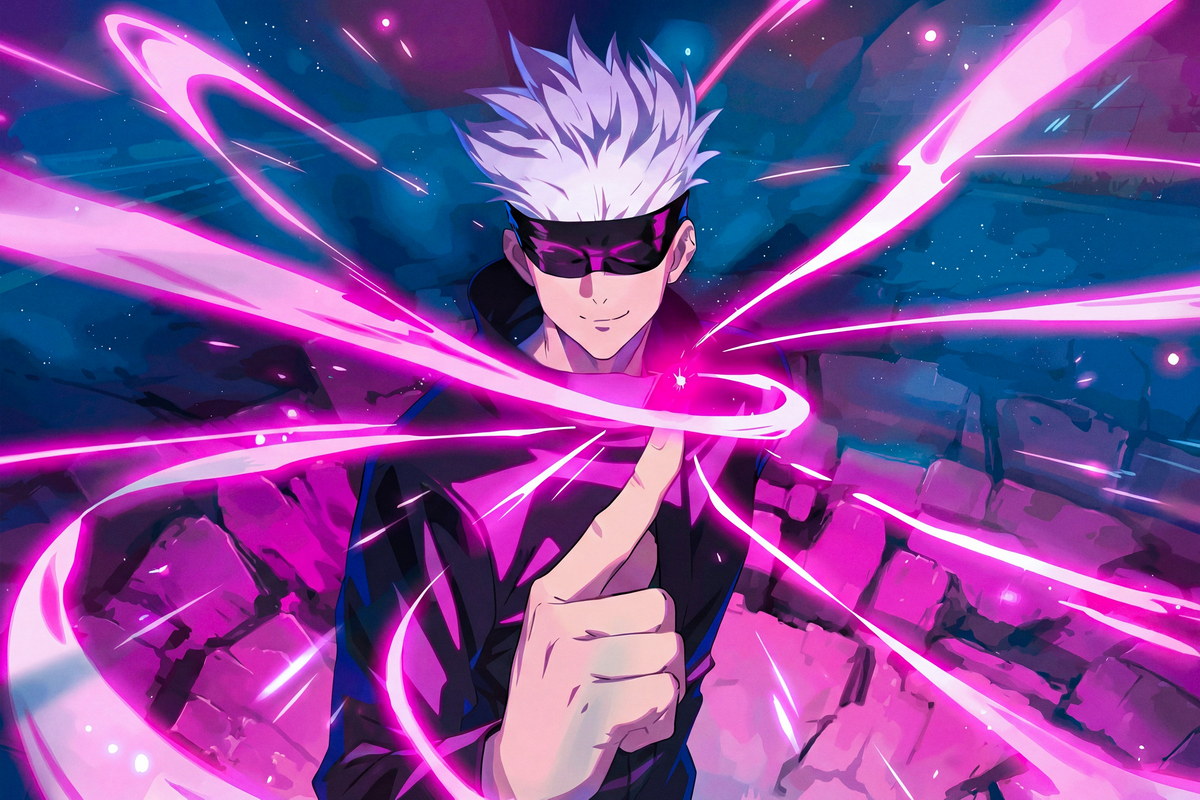 Jujutsu Kaisen Satoru Gojo Purple Power | Anime Poster | Hollow Purple Attack Art - Anime Poster