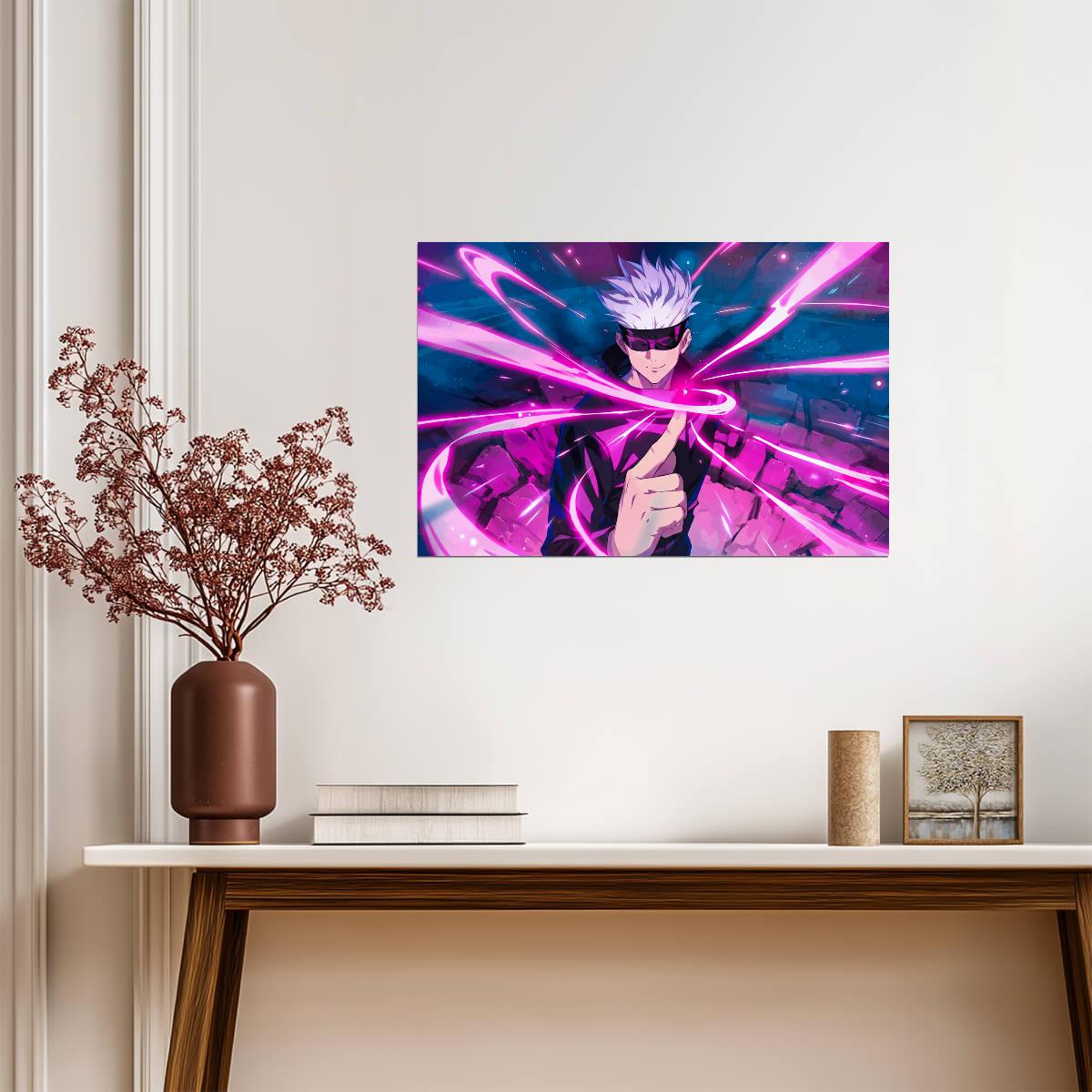 Jujutsu Kaisen Satoru Gojo Purple Power | Anime Poster | Hollow Purple Attack Art - Anime Poster