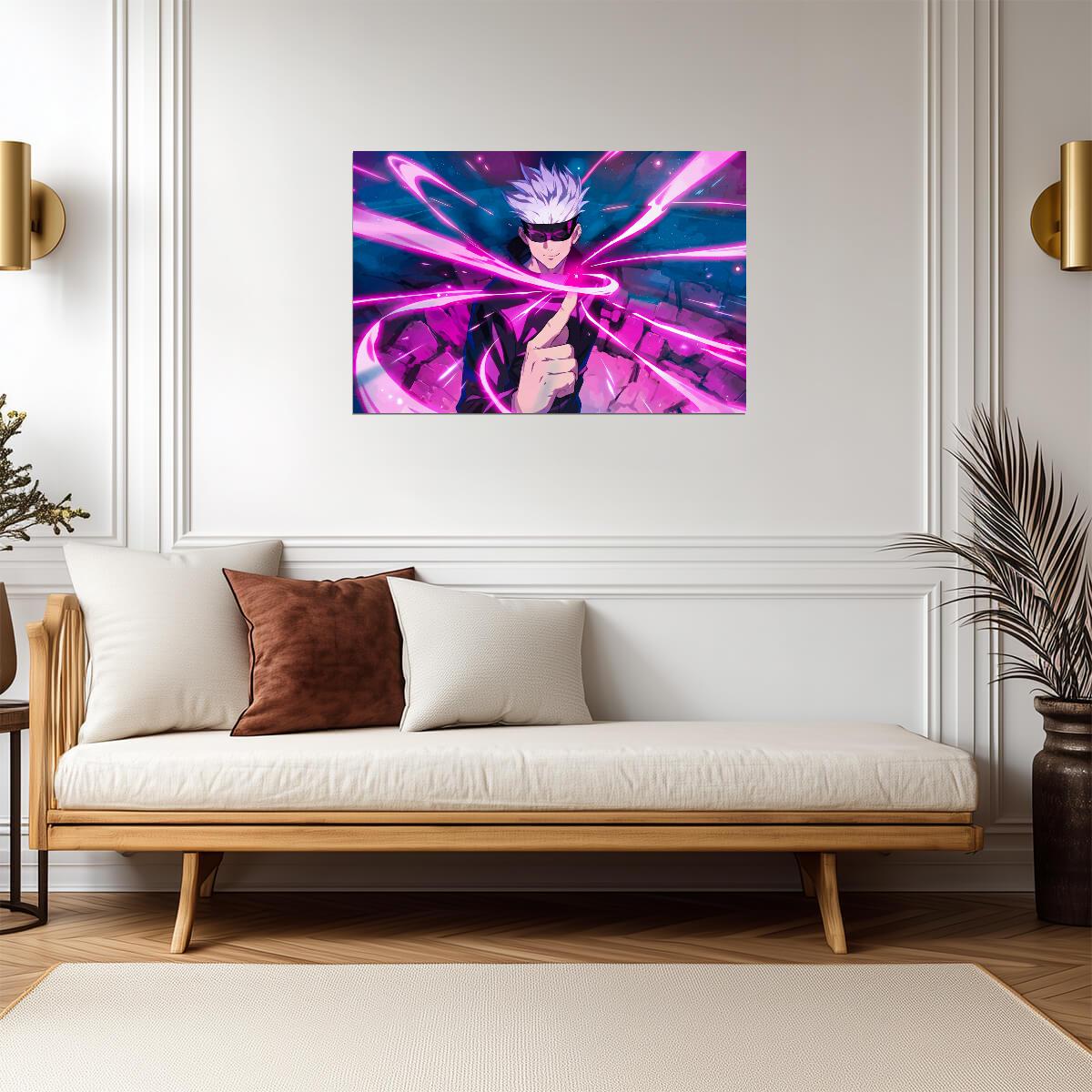 Jujutsu Kaisen Satoru Gojo Purple Power | Anime Poster | Hollow Purple Attack Art - Anime Poster