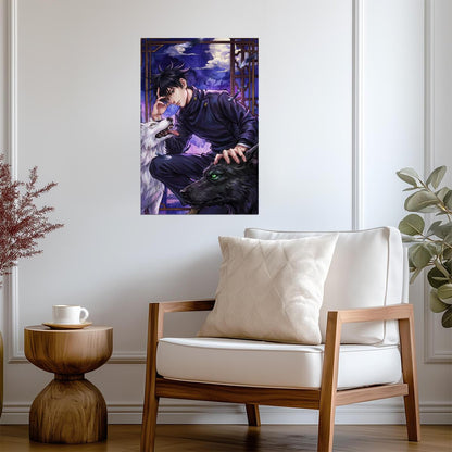 Jujutsu Kaisen Megumi Fushiguro & Divine Dogs | Anime Poster | Zenin Clan Art Print - Anime Poster