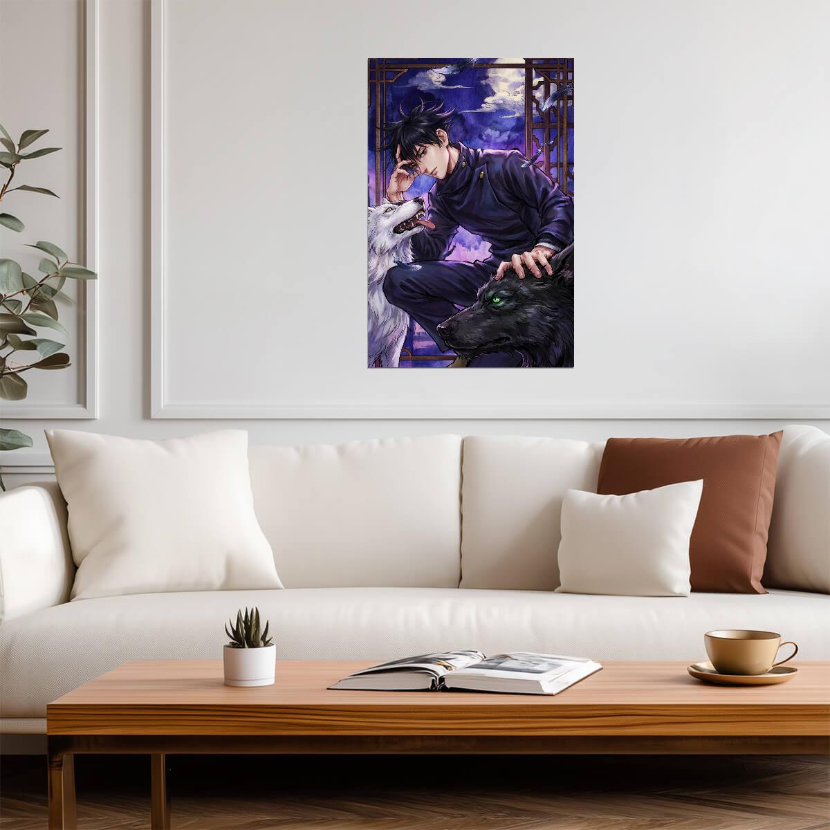 Jujutsu Kaisen Megumi Fushiguro & Divine Dogs | Anime Poster | Zenin Clan Art Print - Anime Poster