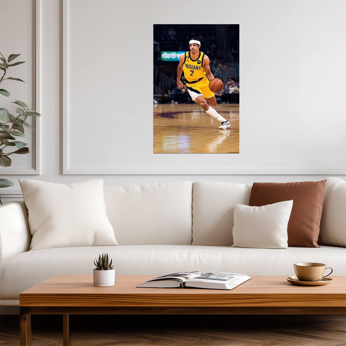 Andrew Nembhard Dribbling Action | Basketball Poster | Indiana Pacers Fan Gift - Sports Poster