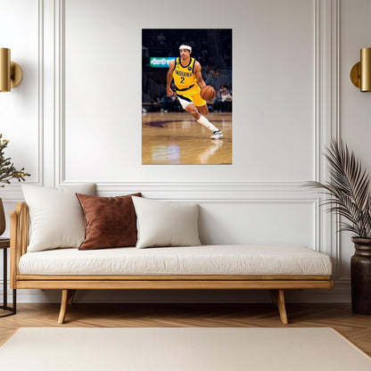 Andrew Nembhard Dribbling Action | Basketball Poster | Indiana Pacers Fan Gift - Sports Poster