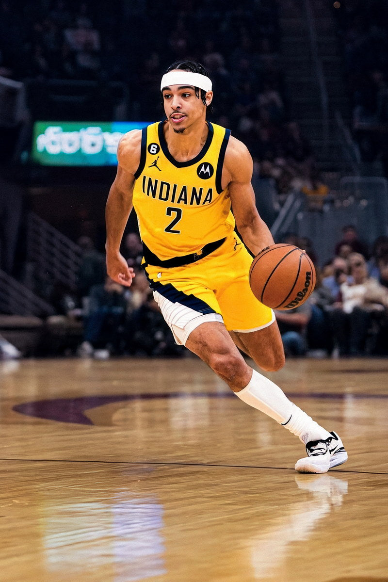Andrew Nembhard Dribbling Action | Basketball Poster | Indiana Pacers Fan Gift - Sports Poster