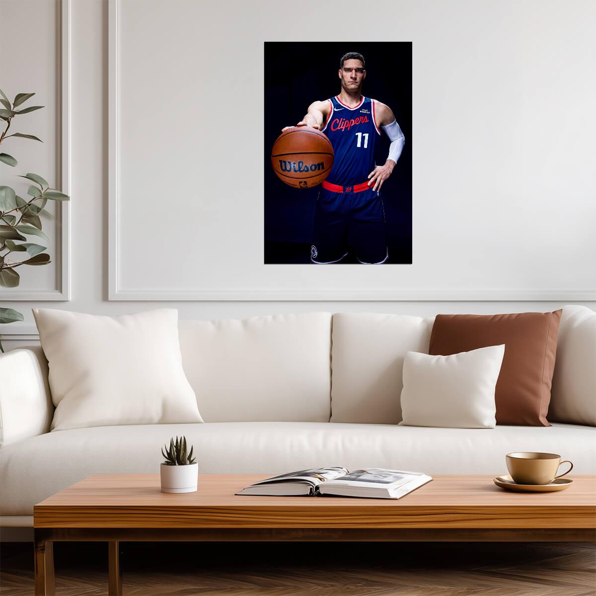 Brook Lopez LA Clippers | Basketball Poster | NBA Portrait Wall Art - Sports Poster