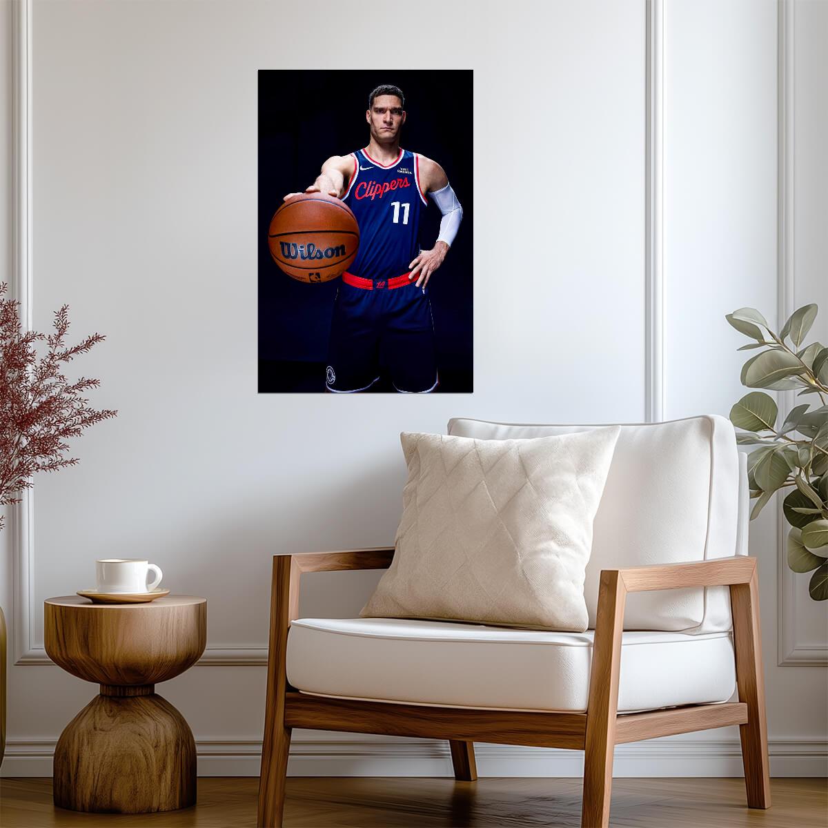 Brook Lopez LA Clippers | Basketball Poster | NBA Portrait Wall Art - Sports Poster