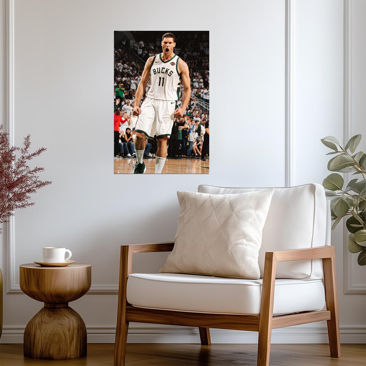 Brook Lopez Milwaukee Bucks Action | Basketball Poster | Sports Wall Art - Sports Poster