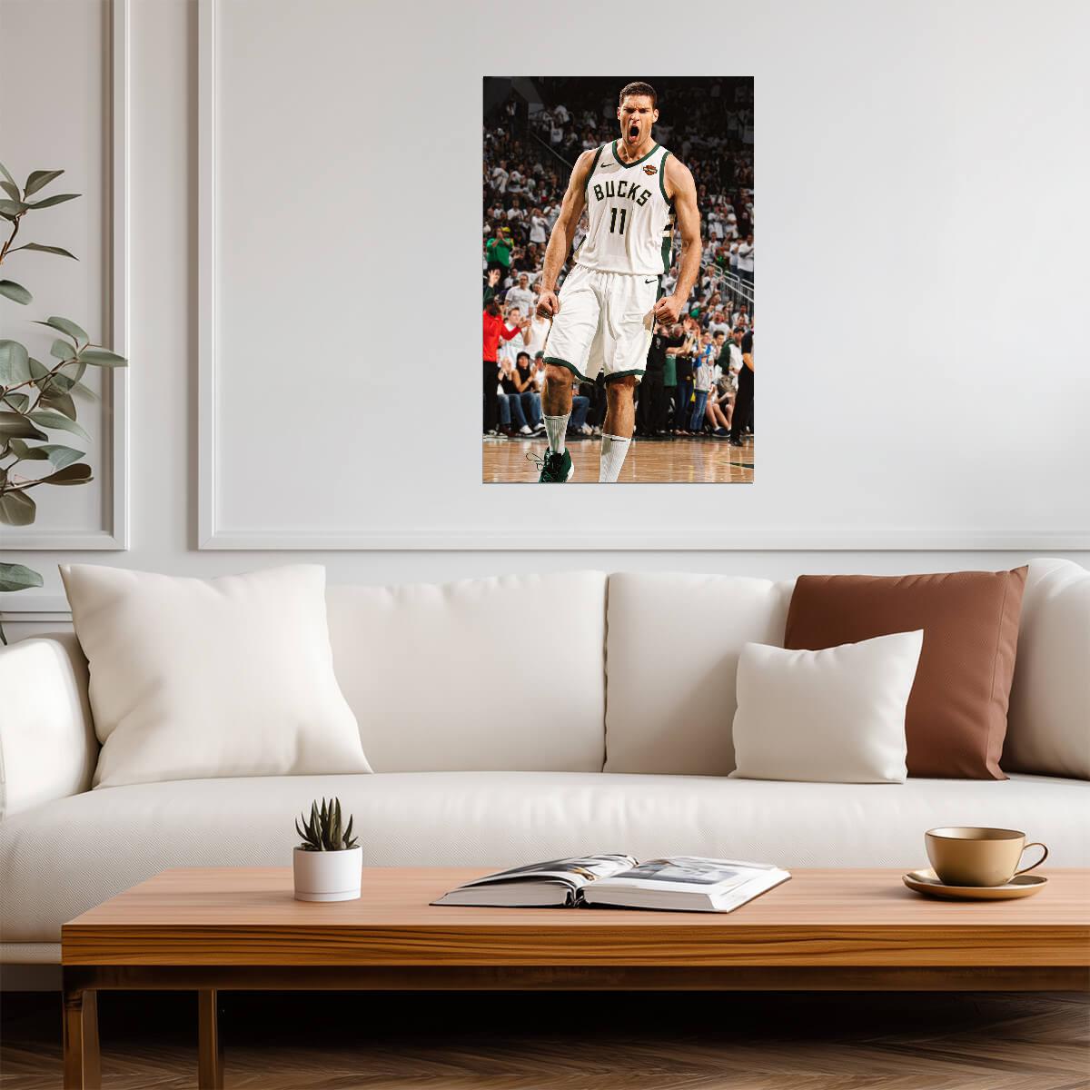 Brook Lopez Milwaukee Bucks Action | Basketball Poster | Sports Wall Art - Sports Poster