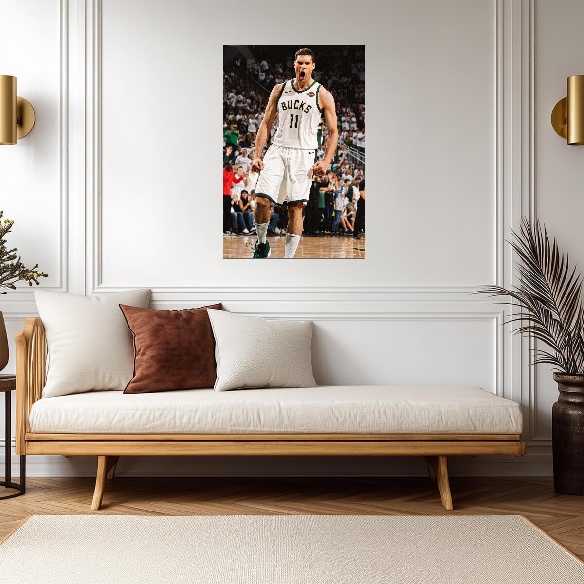 Brook Lopez Milwaukee Bucks Action | Basketball Poster | Sports Wall Art - Sports Poster