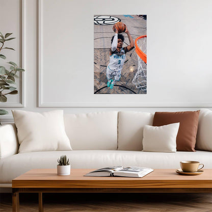 Jaden McDaniels Slam Dunk | Basketball Poster | Timberwolves Game Room Decor - Sports Poster