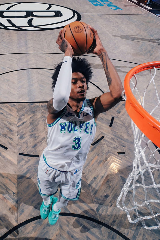 Jaden McDaniels Slam Dunk | Basketball Poster | Timberwolves Game Room Decor - Sports Poster