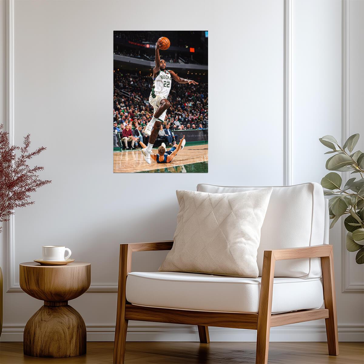 Khris Middleton Milwaukee Bucks Dunk | Basketball Poster | Sports Legend Art - Sports Poster