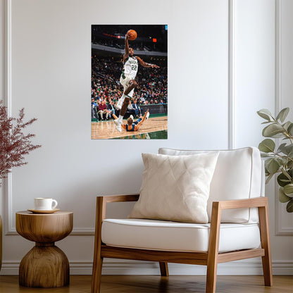 Khris Middleton Milwaukee Bucks Dunk | Basketball Poster | Sports Legend Art - Sports Poster