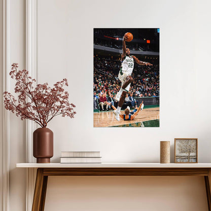 Khris Middleton Milwaukee Bucks Dunk | Basketball Poster | Sports Legend Art - Sports Poster