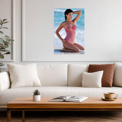 Phoebe Cates Striped Bathing Suit | 80s Model Poster | Vintage 80s Photography - Celebrities Poster