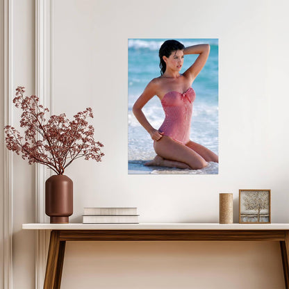 Phoebe Cates Striped Bathing Suit | 80s Model Poster | Vintage 80s Photography - Celebrities Poster