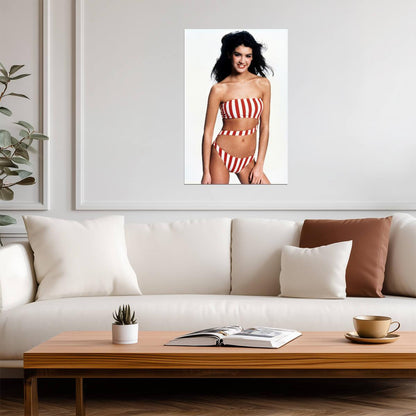 Phoebe Cates Striped Swimwear | Poster | Vintage 80s Aesthetic Art - Celebrities Poster