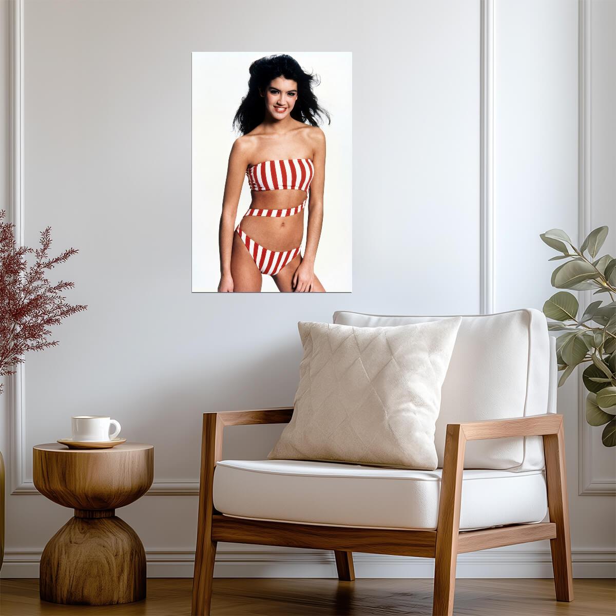 Phoebe Cates Striped Swimwear | Poster | Vintage 80s Aesthetic Art - Celebrities Poster