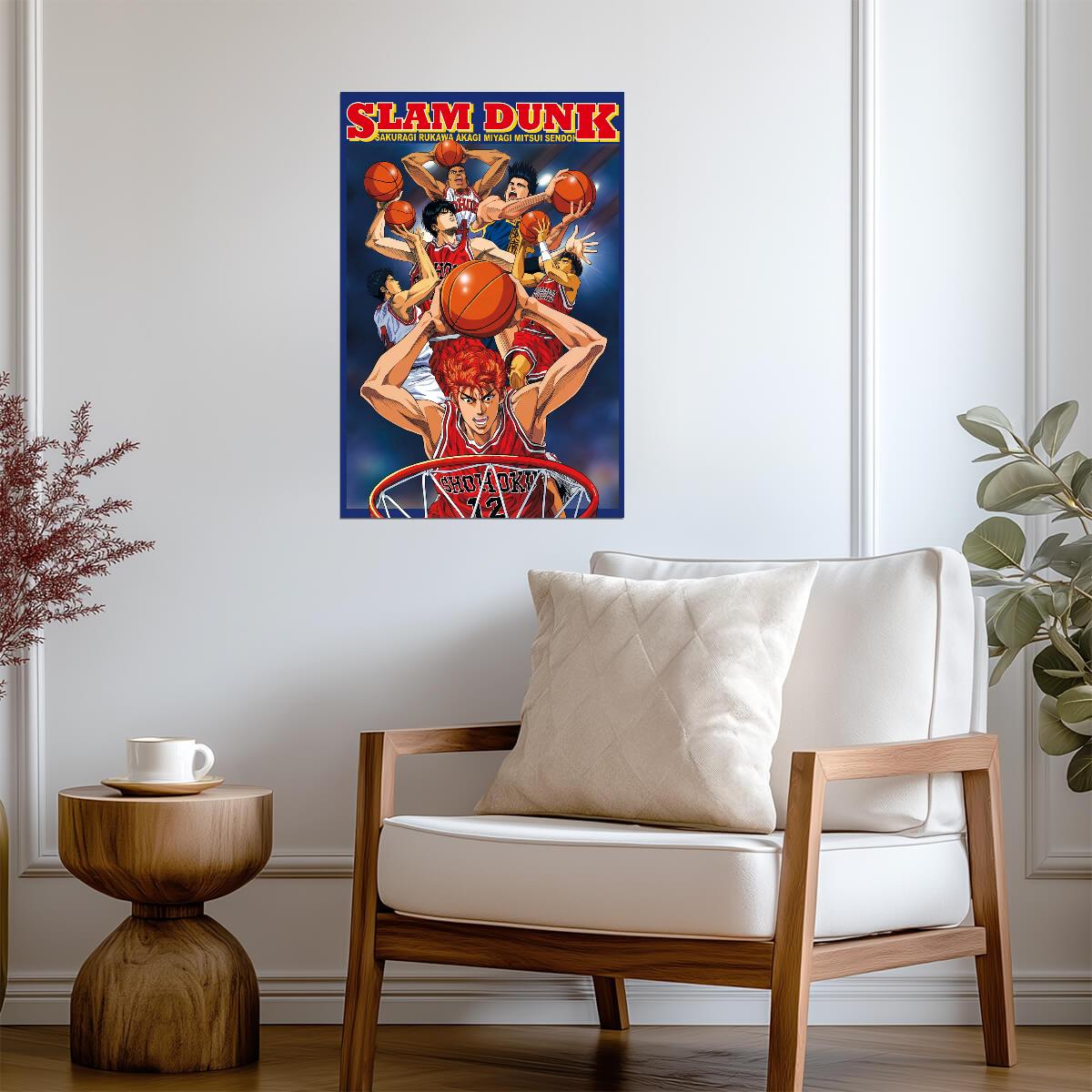 Slam Dunk Team Shohoku | Anime Poster | Classic Sports Manga Art - Anime Poster