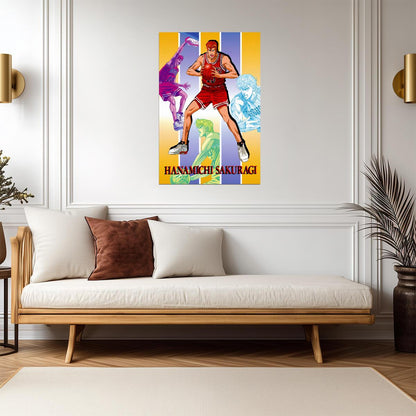 Slam Dunk Hanamichi Sakuragi | Anime Poster | Shonen Basketball Art - Anime Poster