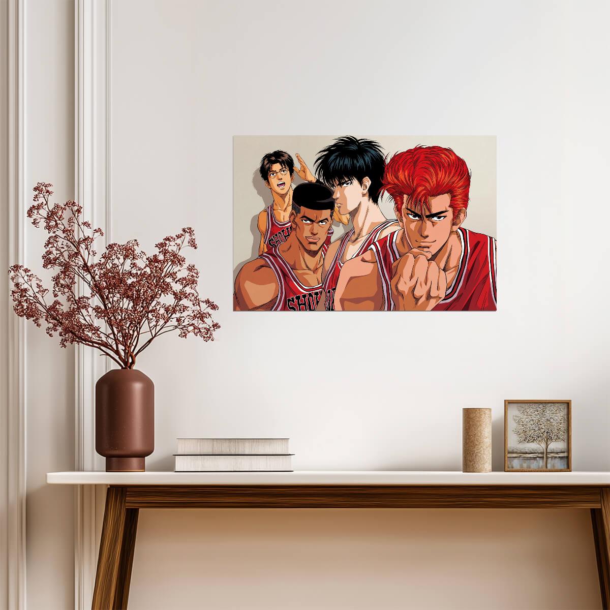 Slam Dunk Hanamichi & Rukawa | Anime Poster | Shohoku Basketball Print - Anime Poster