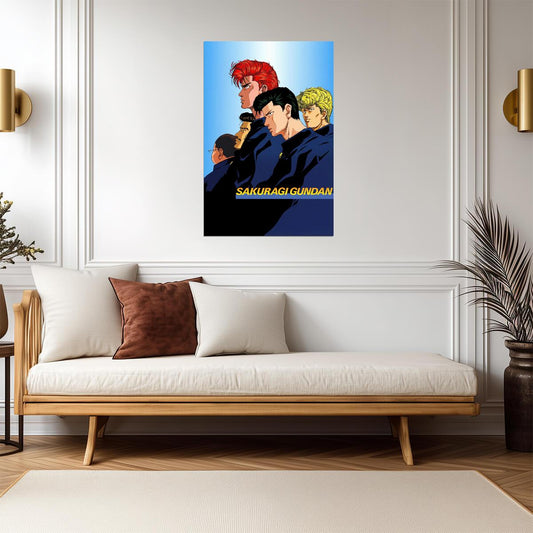 Slam Dunk Sakuragi Gun-dan | Anime Poster | Retro Manga Wall Art - Anime Poster