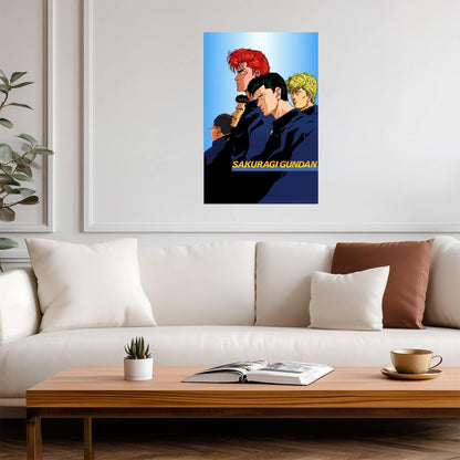 Slam Dunk Sakuragi Gun-dan | Anime Poster | Retro Manga Wall Art - Anime Poster