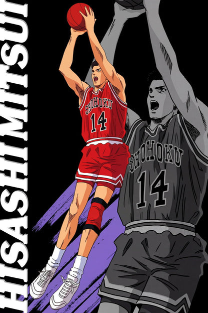 Slam Dunk Hisashi Mitsui | Anime Poster | 3-Point Shooter Sports Art - Anime Poster