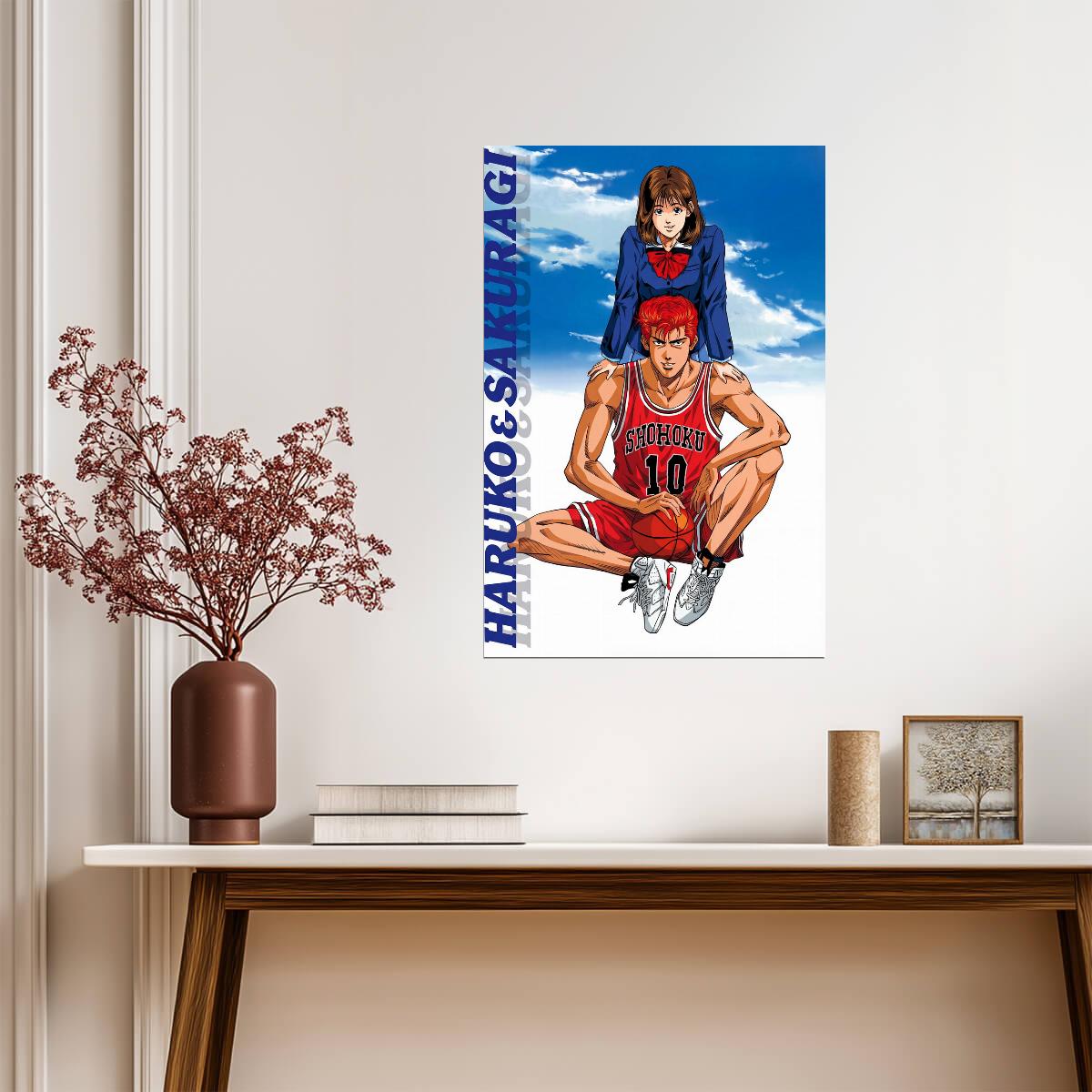 Slam Dunk Haruko & Sakuragi | Anime Poster | Romantic Manga Wall Decor - Anime Poster