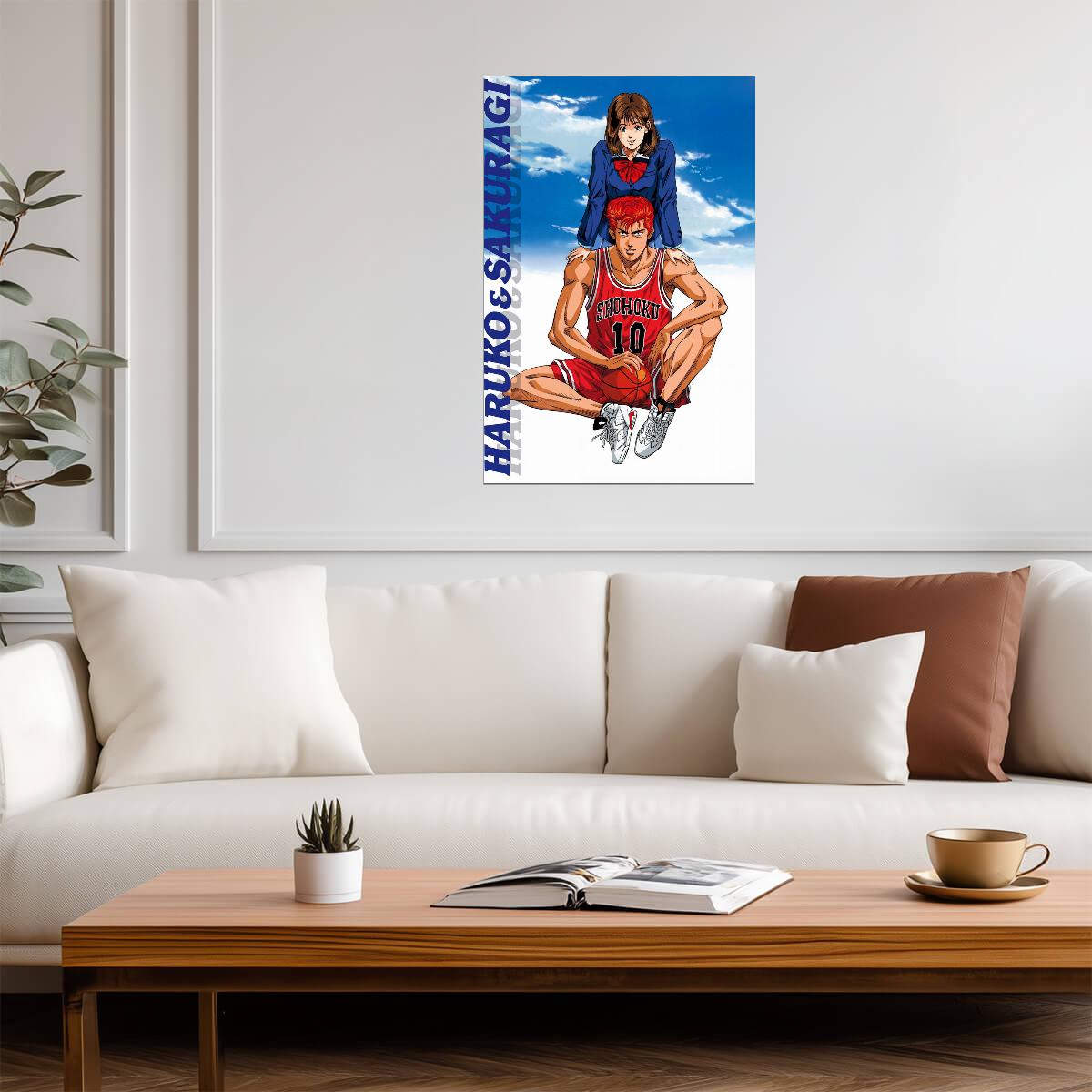 Slam Dunk Haruko & Sakuragi | Anime Poster | Romantic Manga Wall Decor - Anime Poster