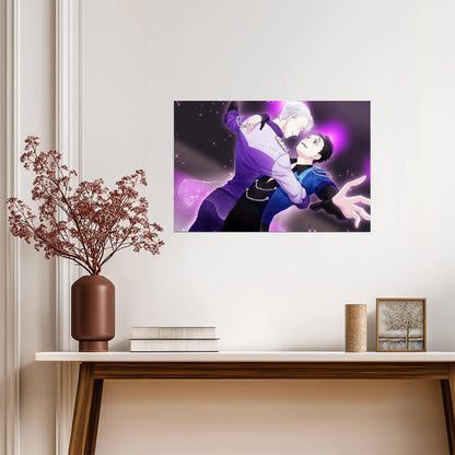Yuri on Ice Yuuri Katsuki & Victor Nikiforov | Anime Poster | Ice Skating Duet Art - Anime Poster