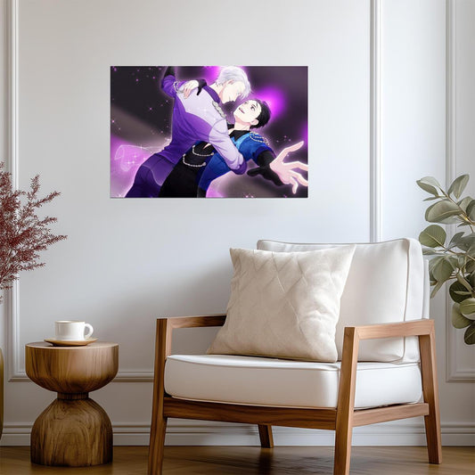 Yuri on Ice Yuuri Katsuki & Victor Nikiforov | Anime Poster | Ice Skating Duet Art - Anime Poster