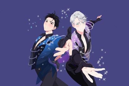 Yuri on Ice Yuuri & Victor Performance | Anime Poster | Figure Skating Wall Art - Anime Poster