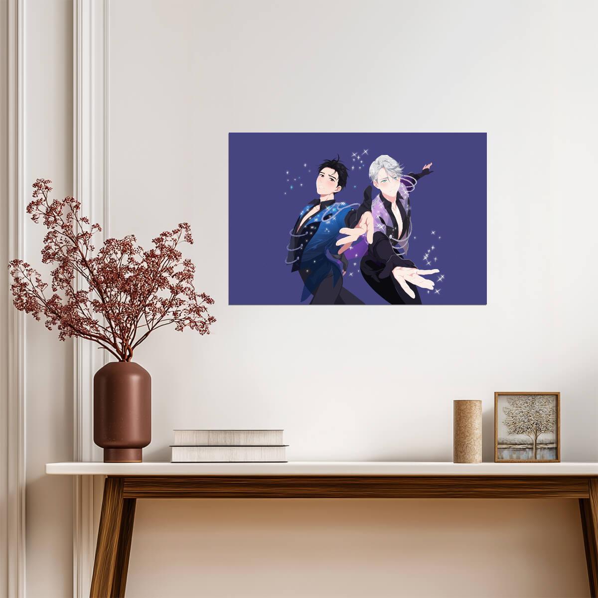 Yuri on Ice Yuuri & Victor Performance | Anime Poster | Figure Skating Wall Art - Anime Poster