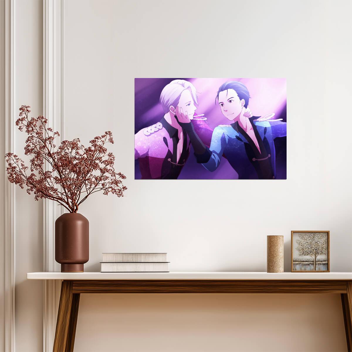 Yuri on Ice Victor & Yuuri Emotional Moment | Anime Poster | Romantic Anime Print - Anime Poster