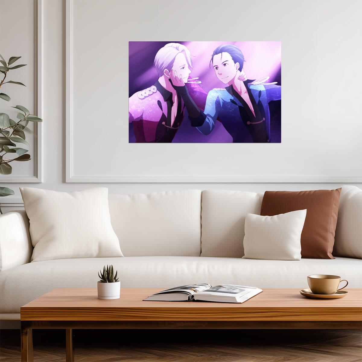 Yuri on Ice Victor & Yuuri Emotional Moment | Anime Poster | Romantic Anime Print - Anime Poster