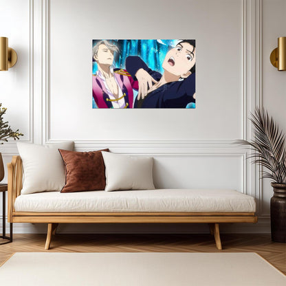 Yuri on Ice Victor & Yuuri Close Up | Anime Poster | Iconic Skating Scene Art - Anime Poster