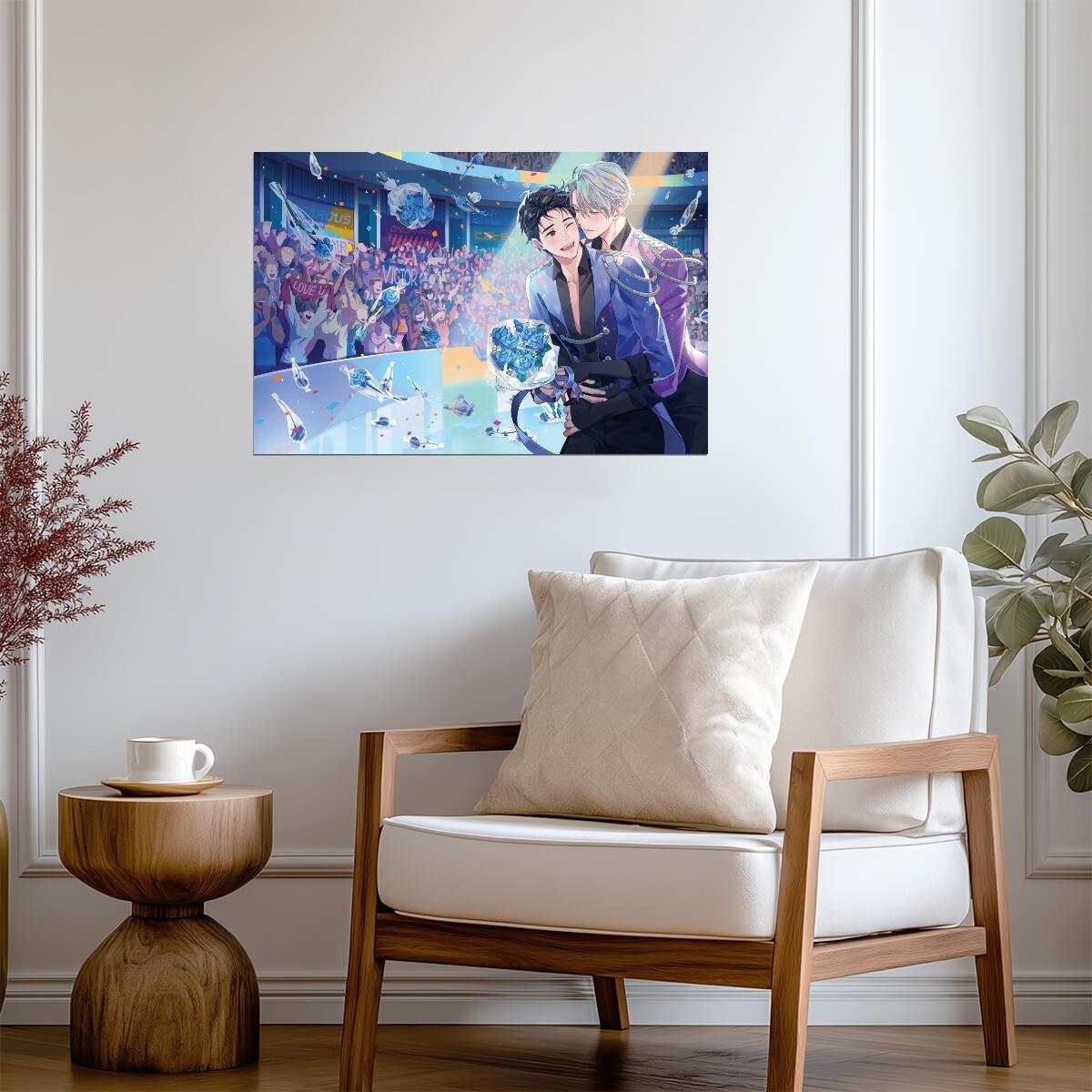 Yuri on Ice Victory Ceremony | Anime Poster | Figure Skating Champions Art - Anime Poster