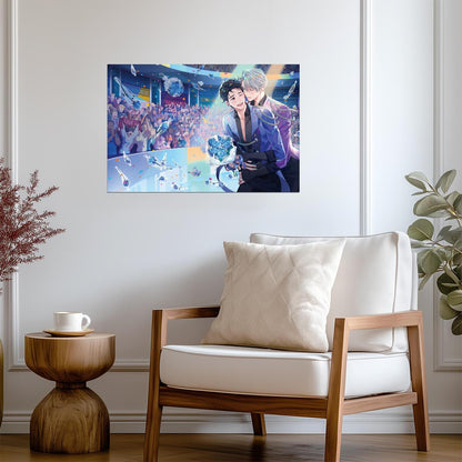 Yuri on Ice Victory Ceremony | Anime Poster | Figure Skating Champions Art - Anime Poster