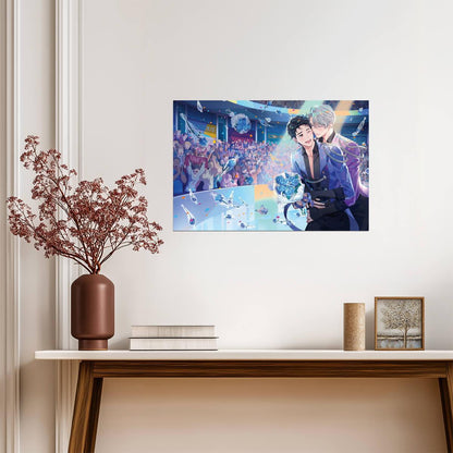 Yuri on Ice Victory Ceremony | Anime Poster | Figure Skating Champions Art - Anime Poster