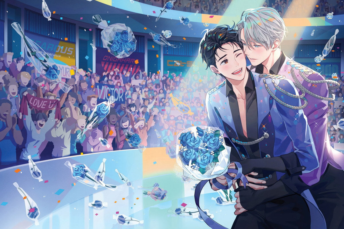 Yuri on Ice Victory Ceremony | Anime Poster | Figure Skating Champions Art - Anime Poster