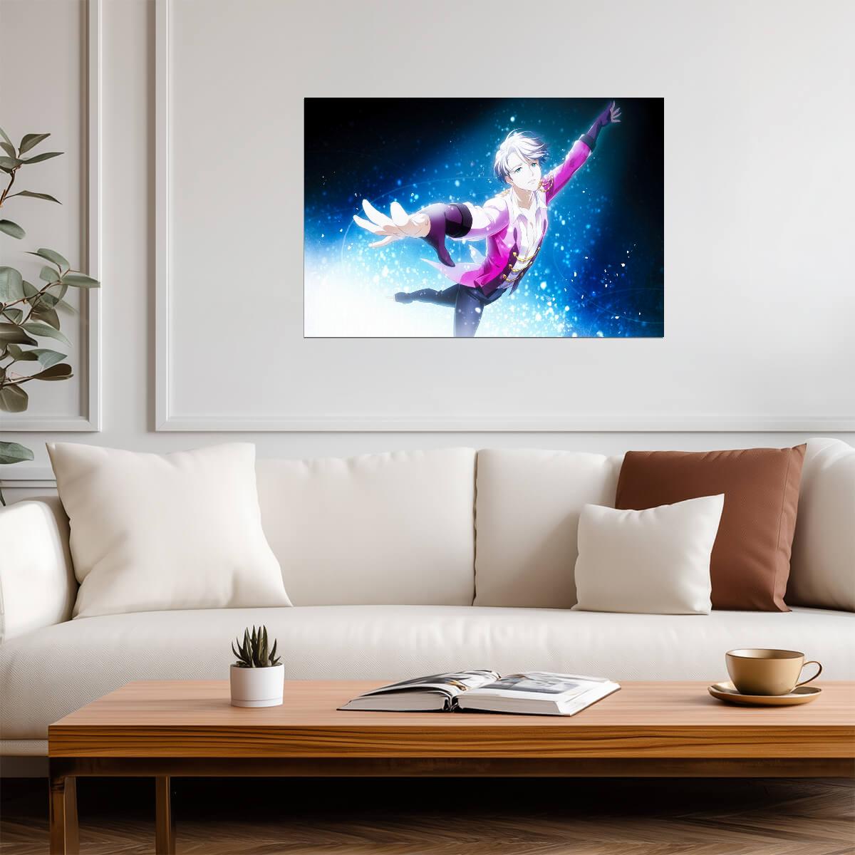 Yuri on Ice Victor Nikiforov Solo | Anime Poster | Elite Figure Skater Portrait - Anime Poster