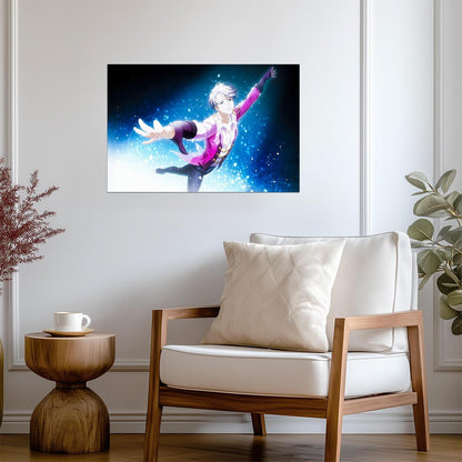 Yuri on Ice Victor Nikiforov Solo | Anime Poster | Elite Figure Skater Portrait - Anime Poster