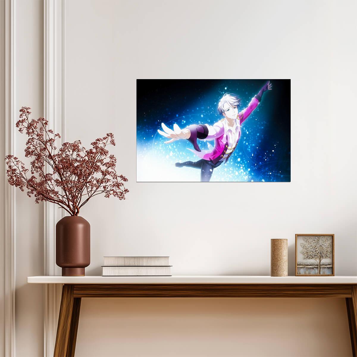 Yuri on Ice Victor Nikiforov Solo | Anime Poster | Elite Figure Skater Portrait - Anime Poster