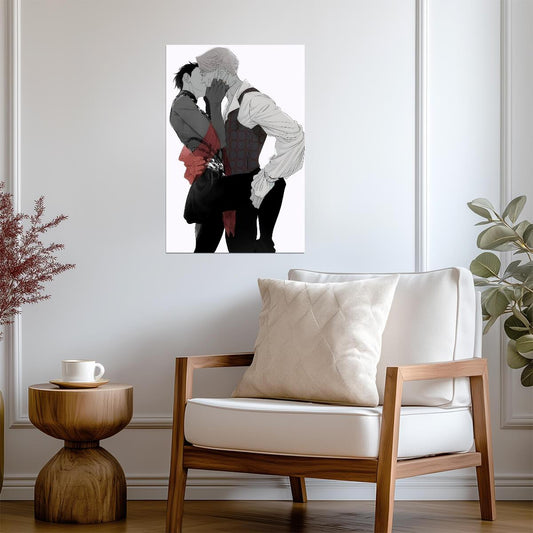 Yuri on Ice Yuuri & Victor Kiss Scene | Anime Poster | Yaoi Style Romance Print - Anime Poster