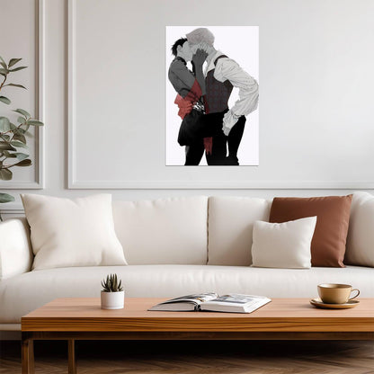 Yuri on Ice Yuuri & Victor Kiss Scene | Anime Poster | Yaoi Style Romance Print - Anime Poster